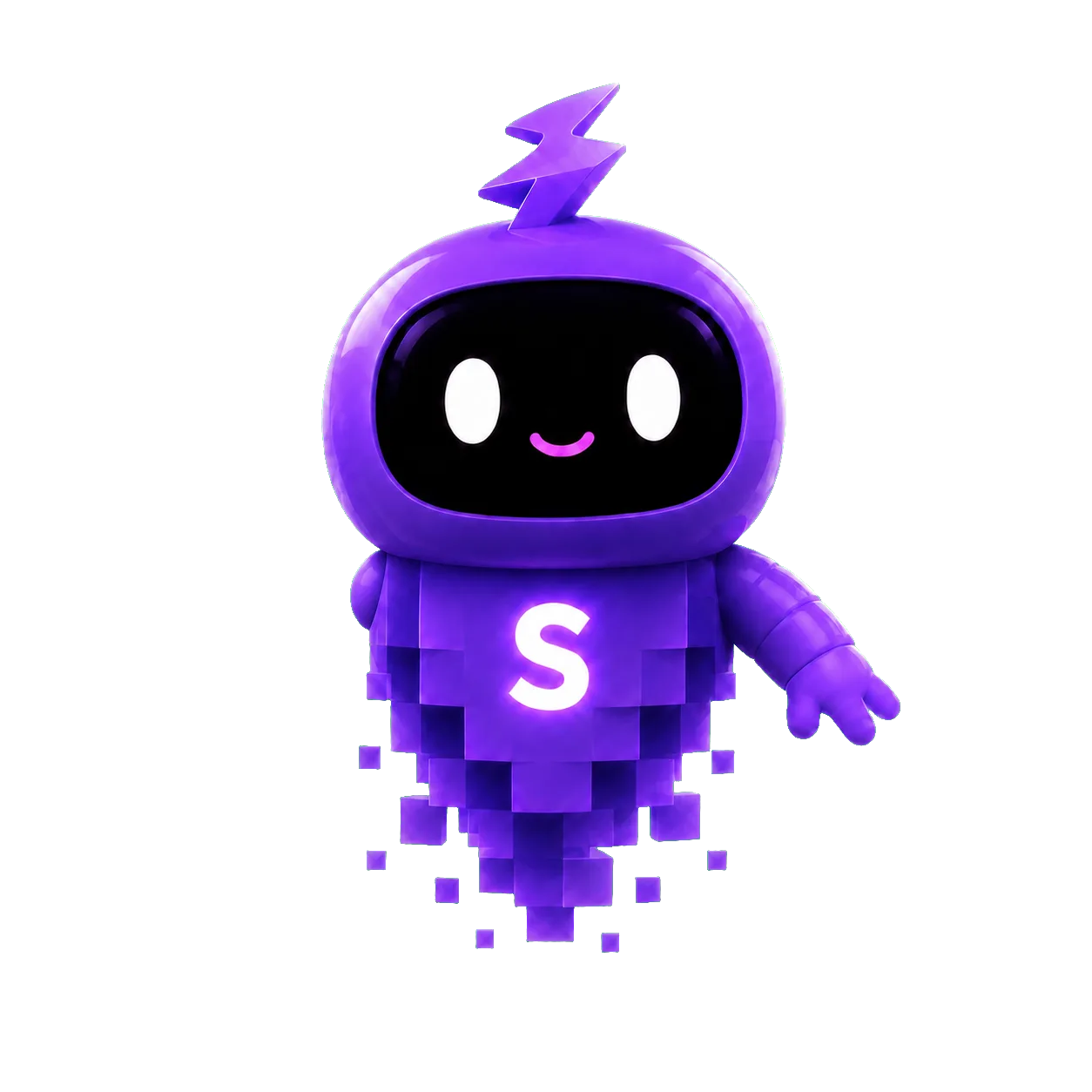 Statty waving while presenting SellStatic's core features
